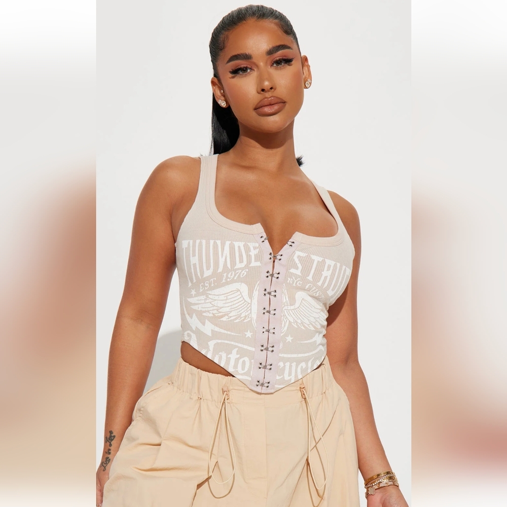 Fashion Nova corset style tank top